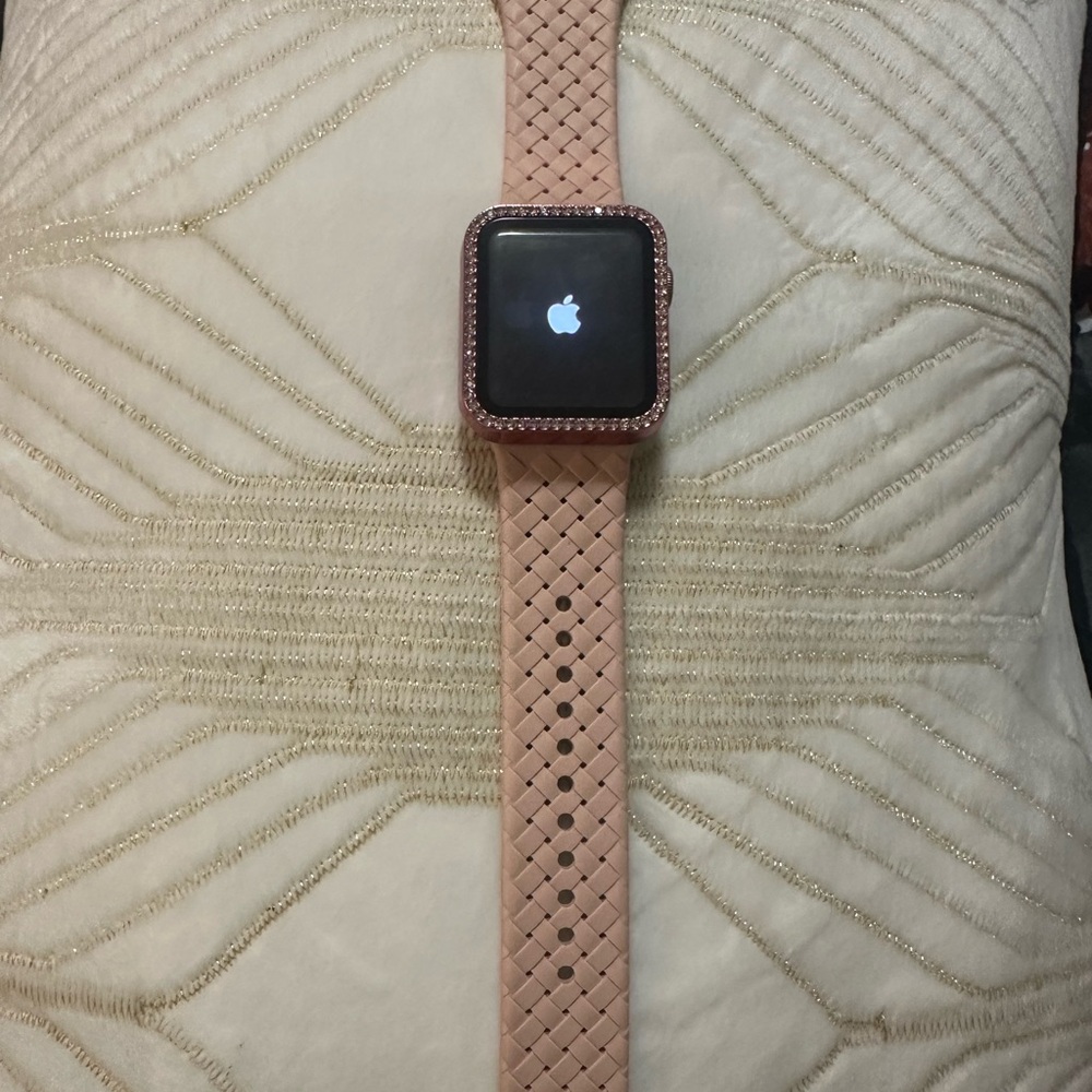 Apple Watch Series 3 38mm with Pink screen protector and Band
